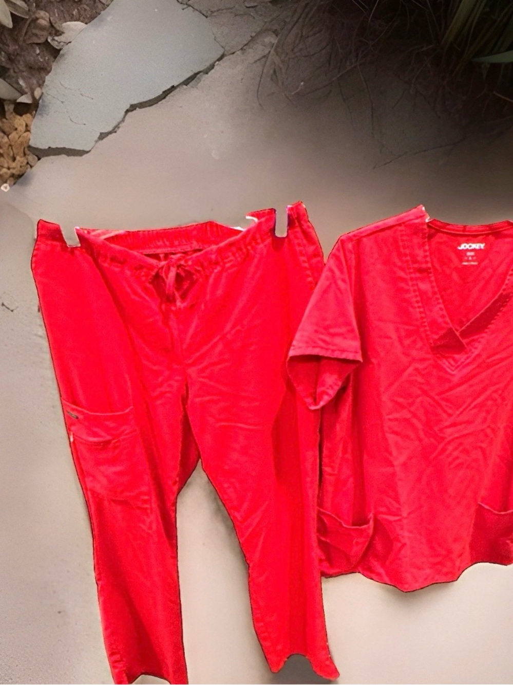 Jockey Red Women's Scrub Set. Top L Bottoms M. Very good condition.